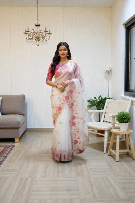 Crunchy Chiffon Saree w Blouse