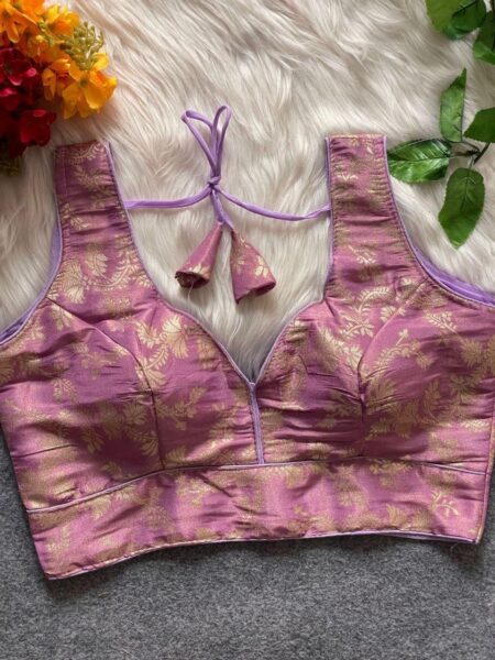 Sleeveless Brocade Medium Size Blouse