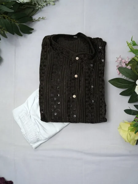 Kurtha with Bottom - LIGHT BROWN
