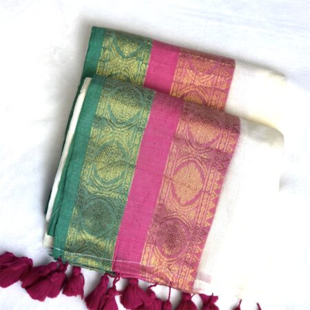 Mulcotton Saree with Readymade Blouse